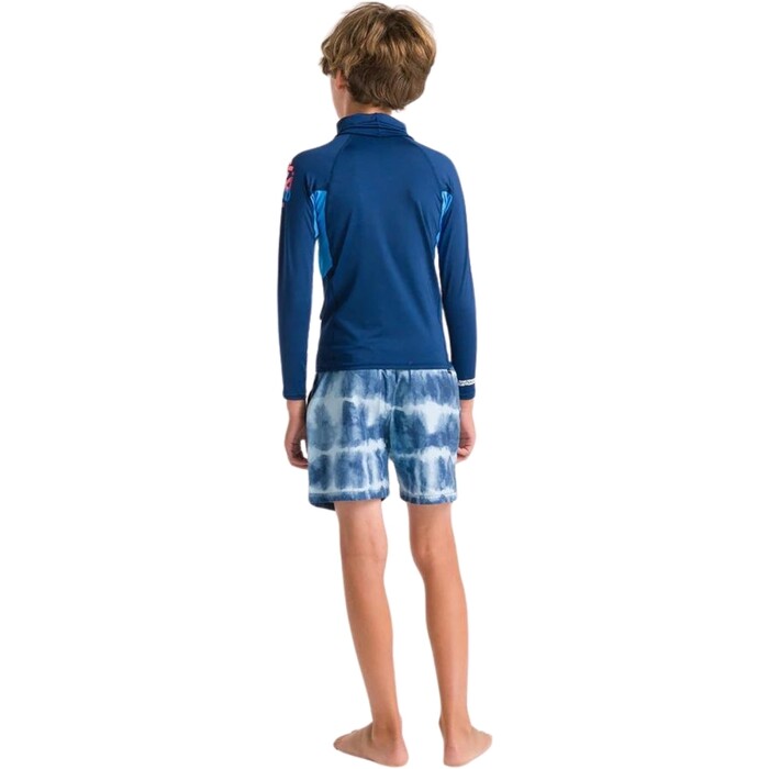 2024 C-Skins Junior NuWave X Long Sleeve Rash Vest C-NLYLSJ - Slate Navy / Cyan / Multi